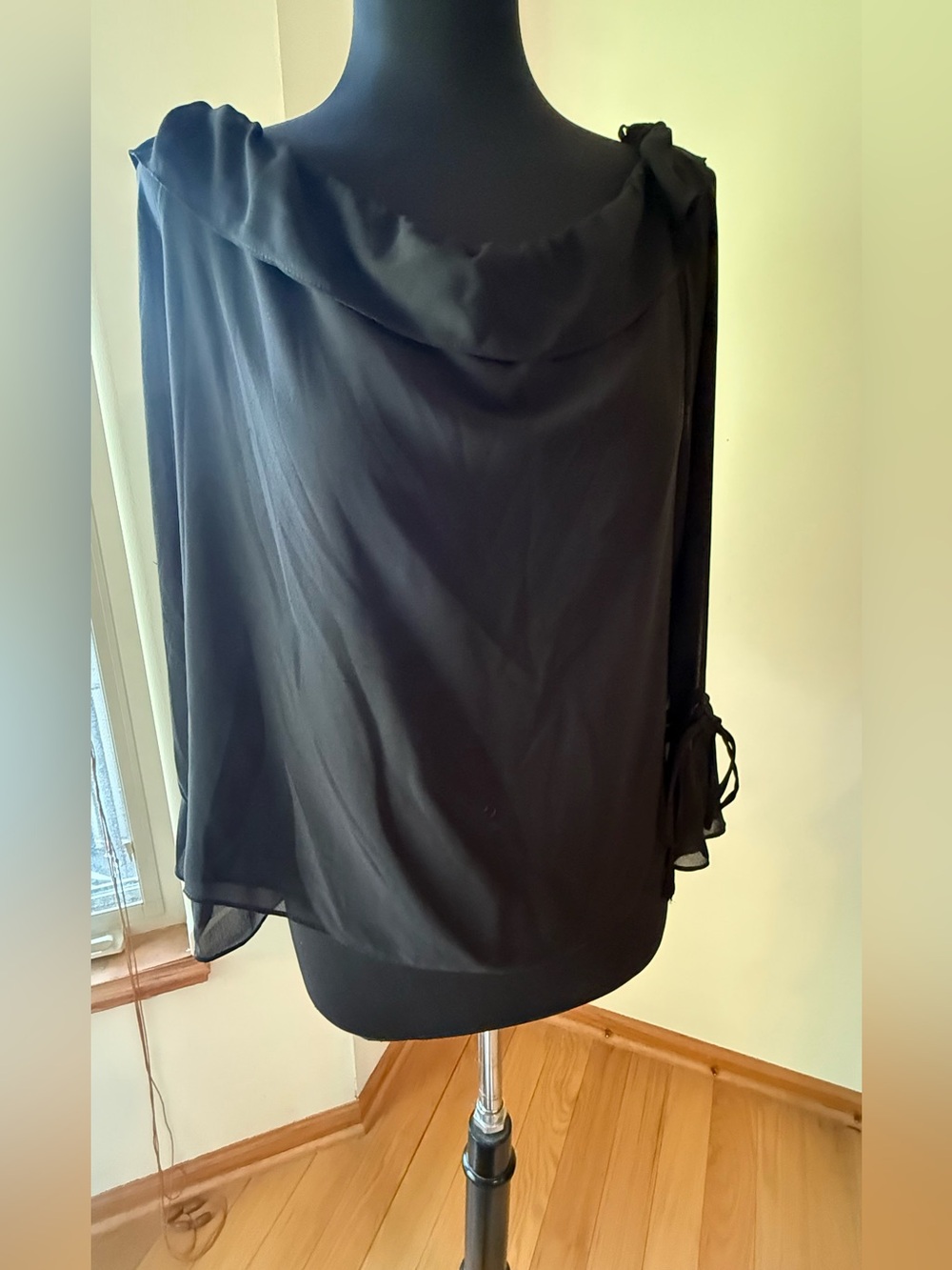 Naked Zebra Black Sheer Top Size L